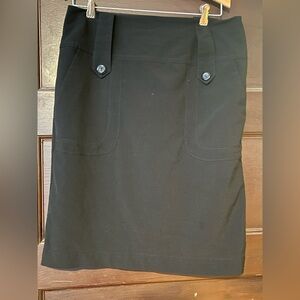 AB Studio Black Button-Accent Back Zippered Pencil Skirt